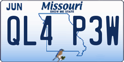 MO license plate QL4P3W