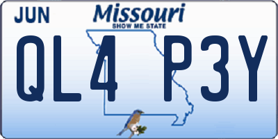 MO license plate QL4P3Y