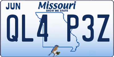 MO license plate QL4P3Z