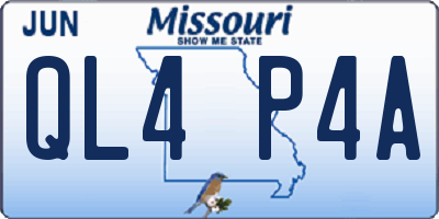 MO license plate QL4P4A