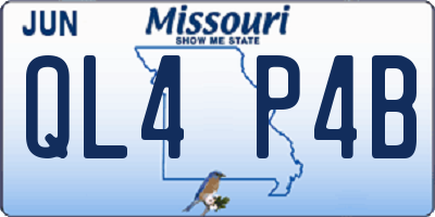 MO license plate QL4P4B