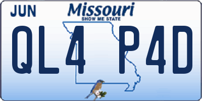 MO license plate QL4P4D