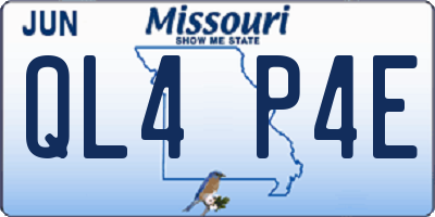 MO license plate QL4P4E