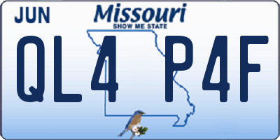MO license plate QL4P4F