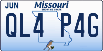 MO license plate QL4P4G