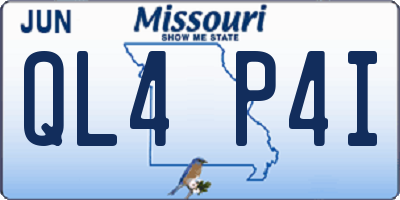 MO license plate QL4P4I