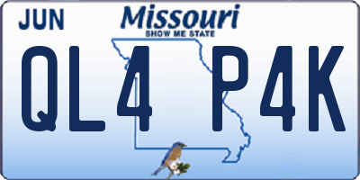 MO license plate QL4P4K