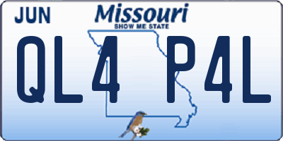 MO license plate QL4P4L