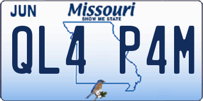 MO license plate QL4P4M