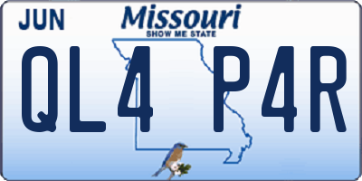 MO license plate QL4P4R