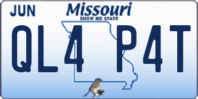 MO license plate QL4P4T