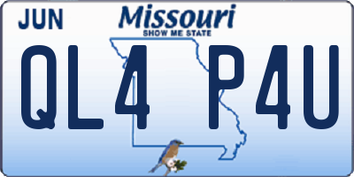 MO license plate QL4P4U