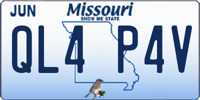 MO license plate QL4P4V