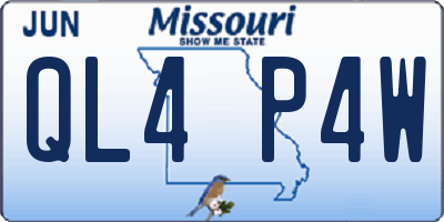 MO license plate QL4P4W