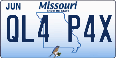 MO license plate QL4P4X