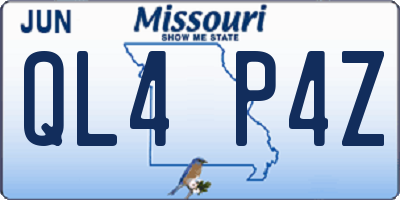 MO license plate QL4P4Z