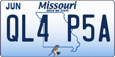 MO license plate QL4P5A