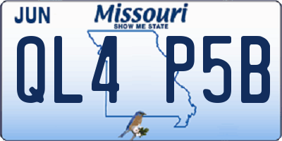 MO license plate QL4P5B