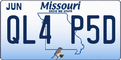 MO license plate QL4P5D