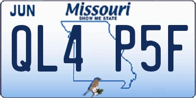 MO license plate QL4P5F