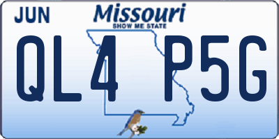 MO license plate QL4P5G