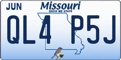 MO license plate QL4P5J