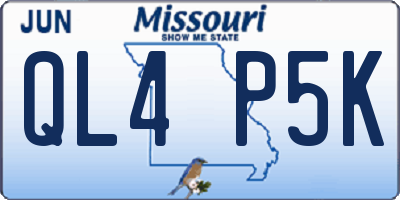 MO license plate QL4P5K