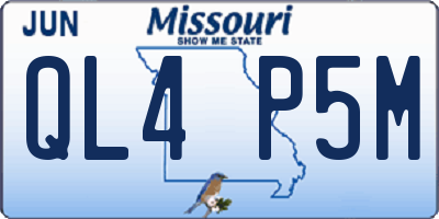 MO license plate QL4P5M