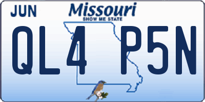 MO license plate QL4P5N
