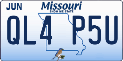 MO license plate QL4P5U