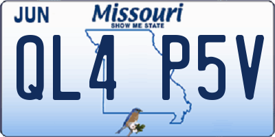 MO license plate QL4P5V