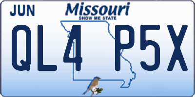MO license plate QL4P5X