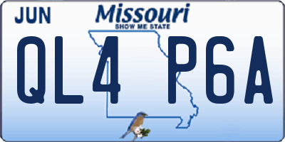 MO license plate QL4P6A