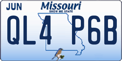 MO license plate QL4P6B