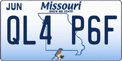 MO license plate QL4P6F