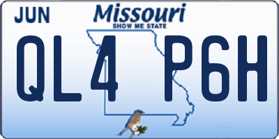 MO license plate QL4P6H