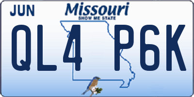 MO license plate QL4P6K