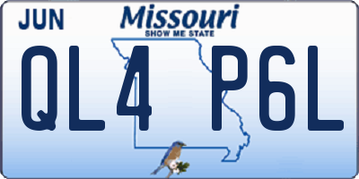MO license plate QL4P6L