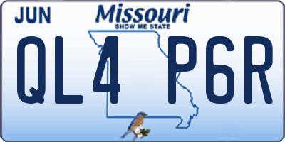 MO license plate QL4P6R