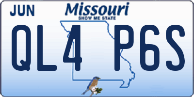 MO license plate QL4P6S