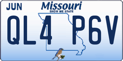 MO license plate QL4P6V