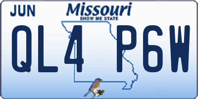 MO license plate QL4P6W
