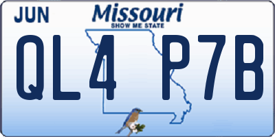 MO license plate QL4P7B