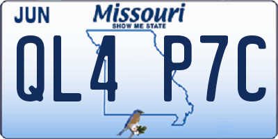MO license plate QL4P7C
