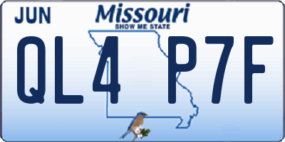 MO license plate QL4P7F