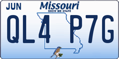 MO license plate QL4P7G