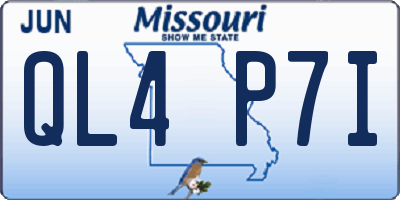MO license plate QL4P7I