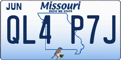 MO license plate QL4P7J