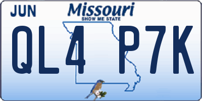 MO license plate QL4P7K