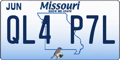 MO license plate QL4P7L